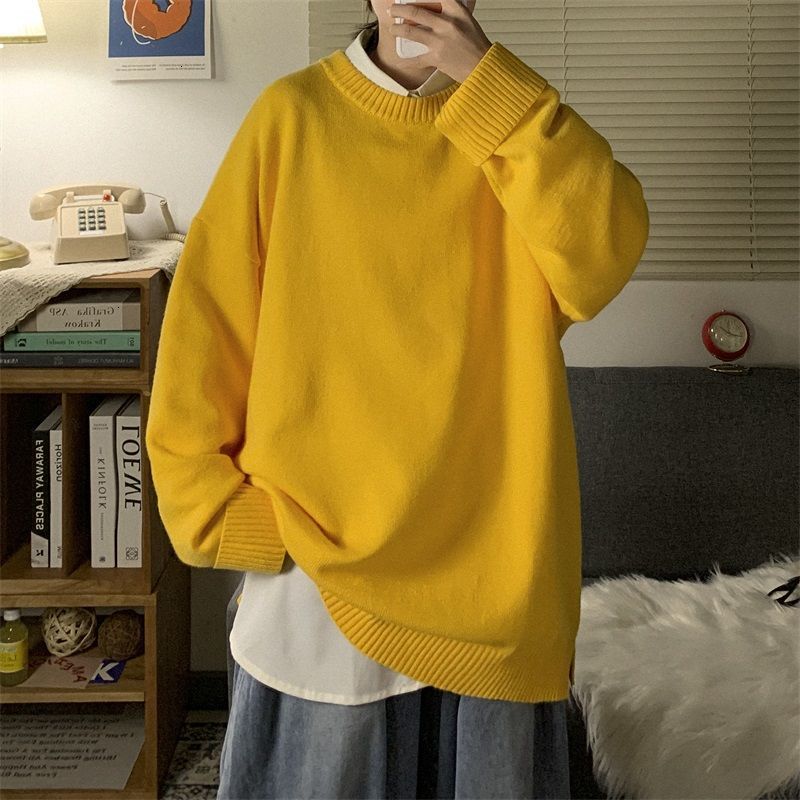 

Men's 2021 New Jersey Autumn Thin Tightly Knit Jokers Lower Nightgown Fashion Male Youth TF33, Yellow.