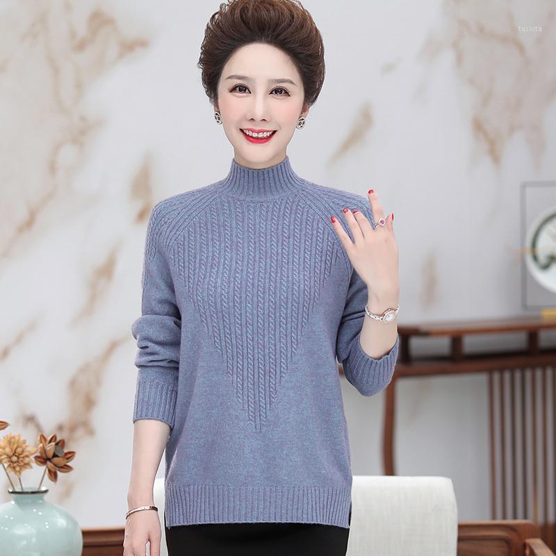 

Turtleneck Sweater Women 2020 New Korean Elegant Solid Cashmere Sweater Warm Thick Soft Female Mother Pullovers Tops1, Khaki