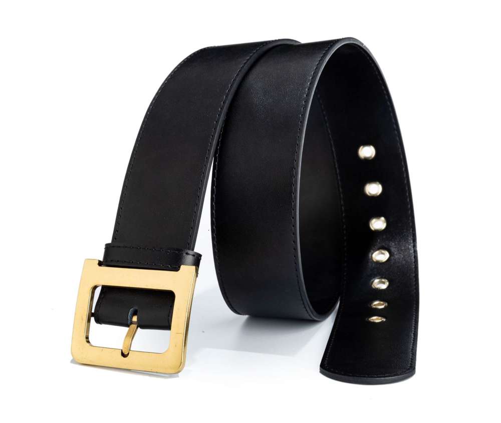 

New fashion personalized leather belt two layer Italian cow leather men's belt alloy pin buckle double bottom belt, Black