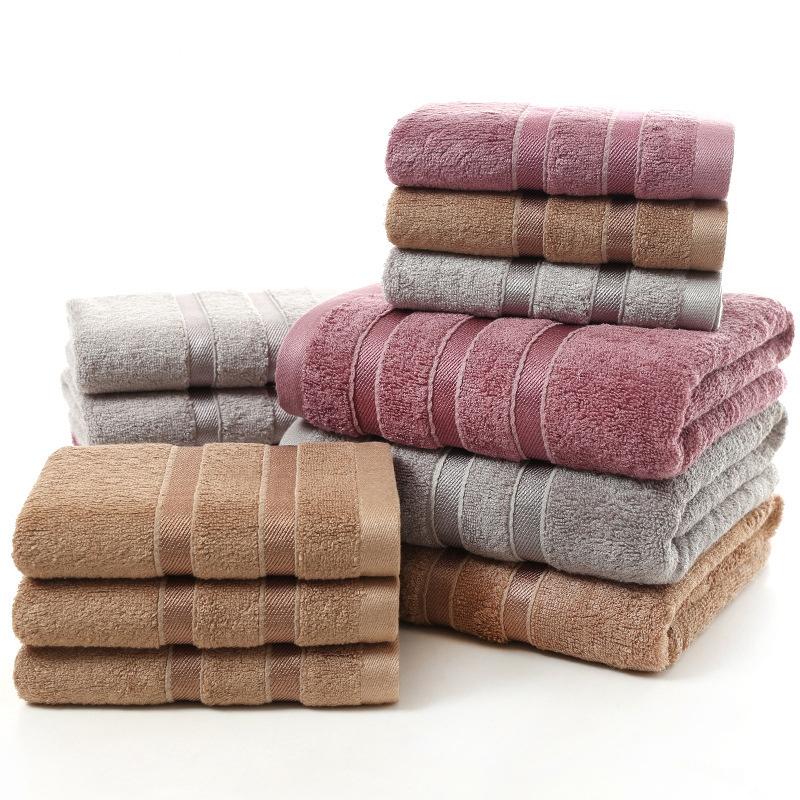 

100% Bamboo Fiber Towels Purple Gray Brown Bath Face Towel Set Cool Bamboo Absorbent Healthy Bathroom Towels for Adults