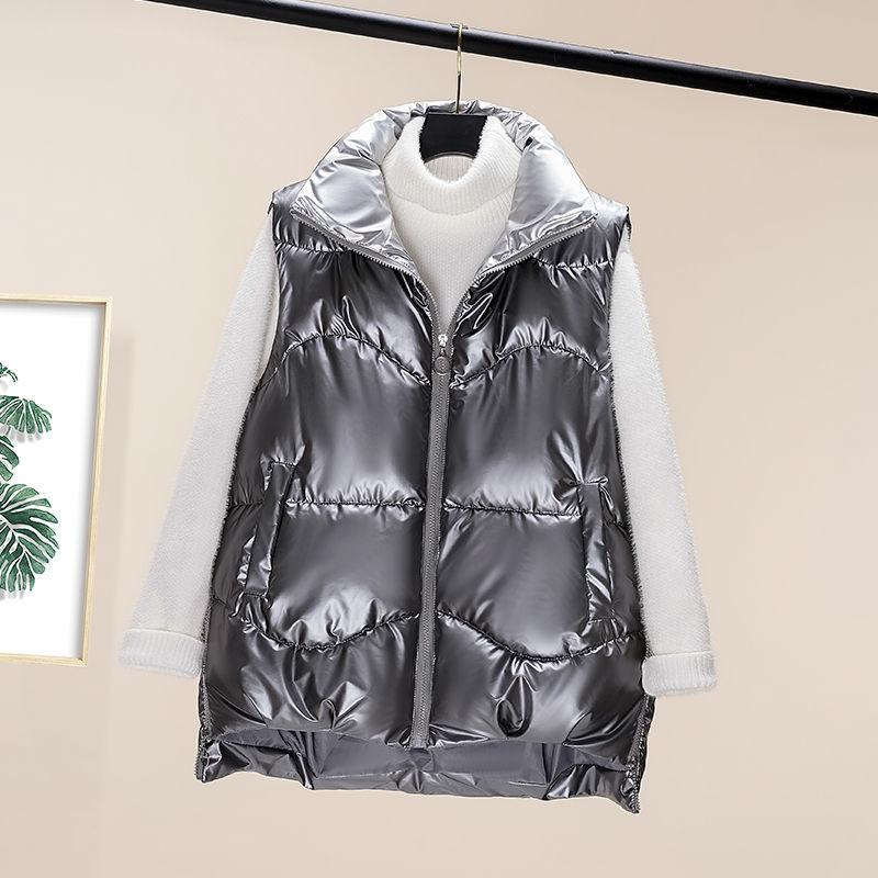 

2020 New Autumn And Winter Women' Sleeveless Vest Short Loose Wild Down Cotton Jacket Women' Clothes Winter Women Waistcoat, Black
