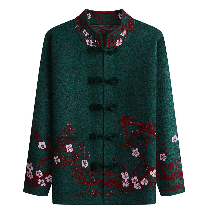

Middle-aged Women in Knitted or Crocheted Cardigan New Impression Casual Autumn Sweater Large Female Size Outerwear R443 W5vp, Coffee color