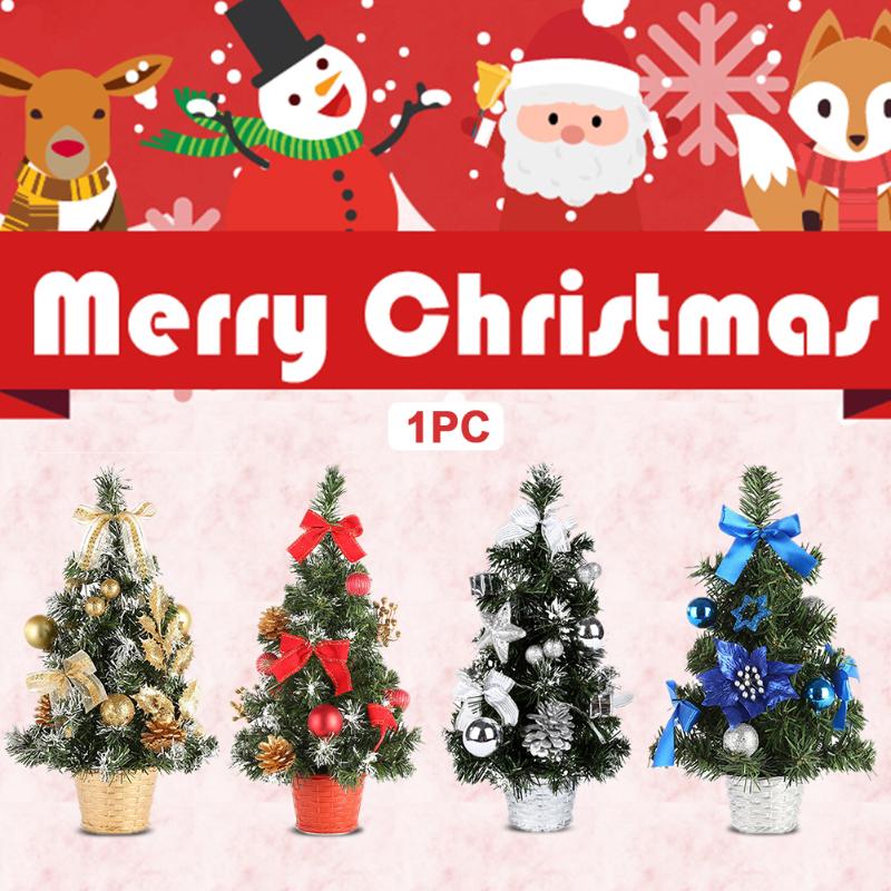 

40cm Mini Christmas Tree Photo Prop Office PVC Gift Desktop Ornaments Hotel Home Decor Art Craft Holiday Festival Party