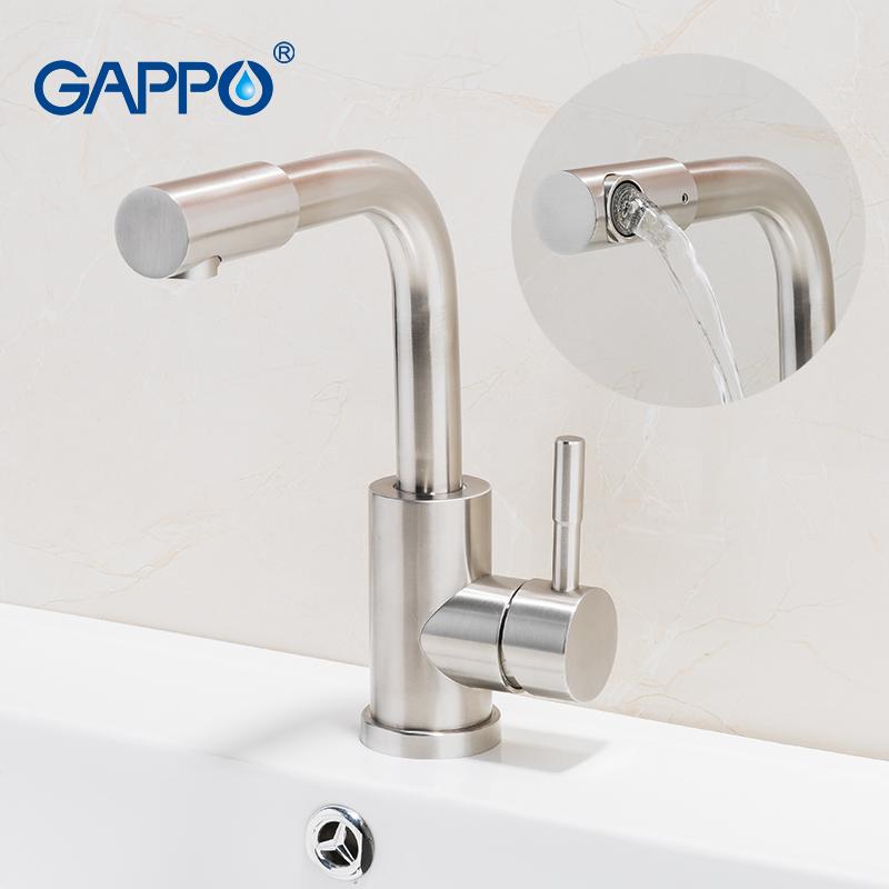 

GAPPO new 304 stainless steel Brushed bath Basin Faucet Sink Mixer Taps Vanity Hot and Cold Water mixer Bathroom Faucets