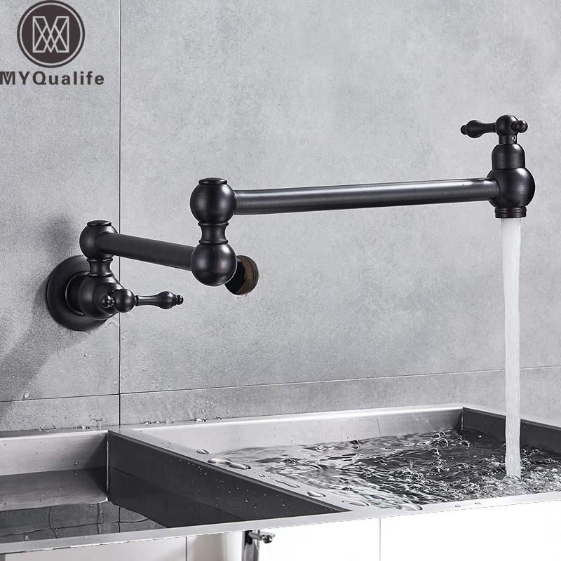 

Brushed Nickel Single Handle Bathroom Kitchen Faucet One Hole Cold Water Folding Washing Basin Taps