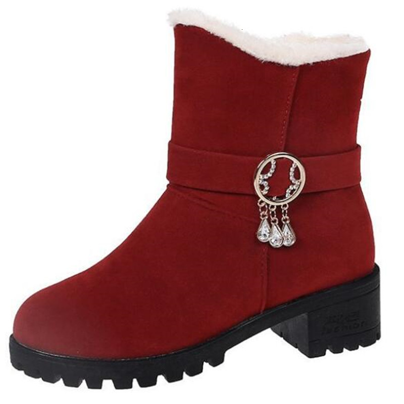 

2021 Wholesale Winter Heel Suede Hot Snow Strass Fringe Cotton Casual Fashion Boots Short Women's Shoes S1cc, X988-01