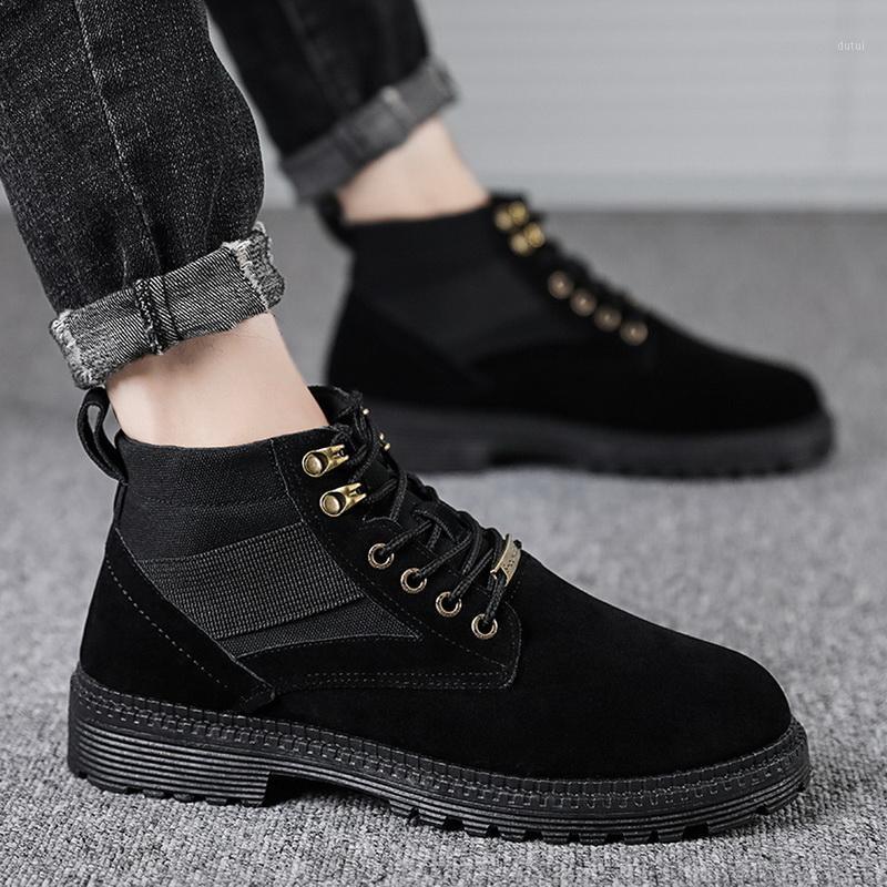 

Men Fashion Boots Men Suede Leather Canvas Boots British Style Ankle 2020 New Multifunction Solid Outdoor1, Beige