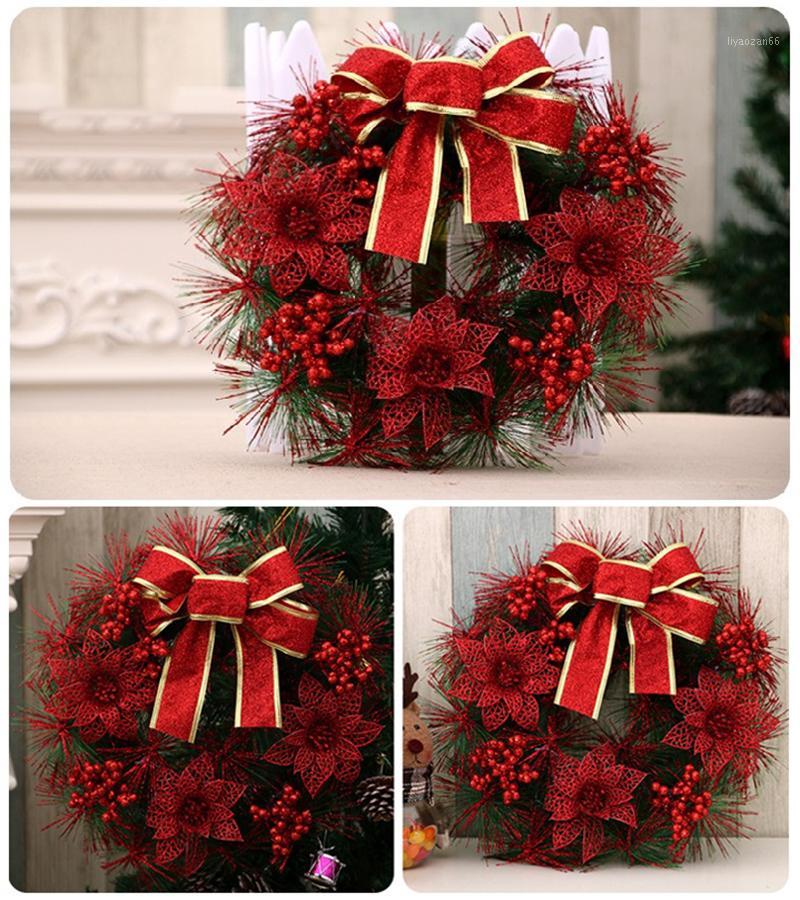 

Hanging Ornaments Red Bowknot Jingle Bells Garland Decoration Gifts For Christmas Flower Craft Drop Ornaments Party Decor1