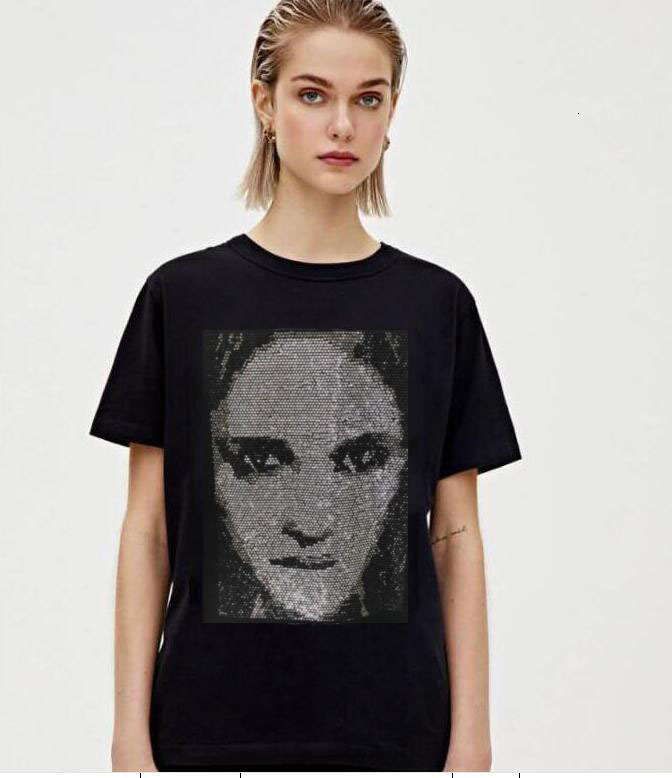 

Rhinestone Women' Jersey Handsome T-shirt Tshirt 2021 New Mode Top Tees Female 0q6g, Beige