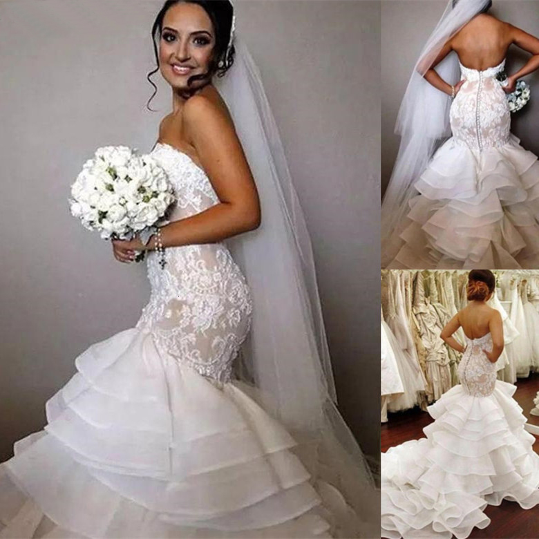 

2021 New African Mermaid Gowns From Vintage Wedding Gown Dear Black Girl of the Women's Dress Custom-made 1ZTO, White