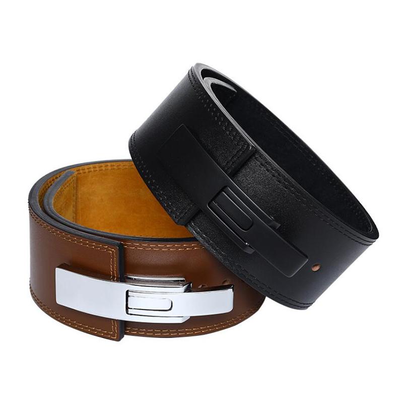 

Fitness Weightlifting Belt Thick Real Leather Belt Men's Fitness Gym Sports, Black