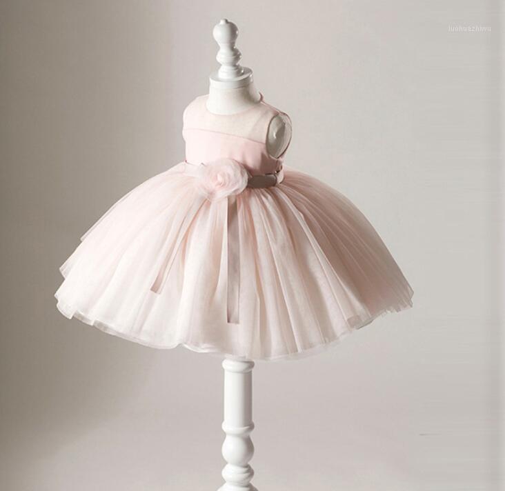 

Infant Baby Girl Dress Lace Tulle Baptism Dresses for Girls 1st Year Birthday Beading Flower Girl Party Wedding Baby Clothing1, Pink