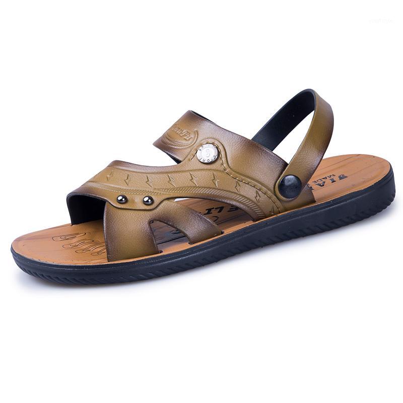 

High Quality Mens Casual Shoes Leather Sandals Men Beach Mens Summer Shoes Sandals Outdoor Walking Wear-resistant Slip-On1, Sa3537 brown