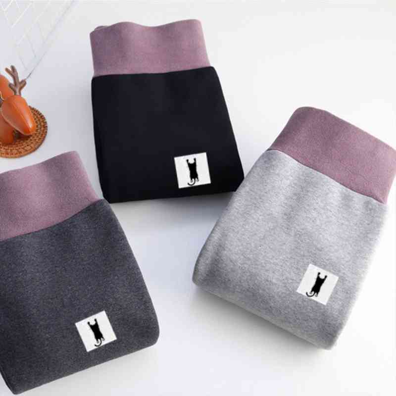 

Fashion Winter Leggings Velvet Warm Pants Hight Waist Leggings Women Solid Color Legging Comfortable Keep Warm Stretchy, Black