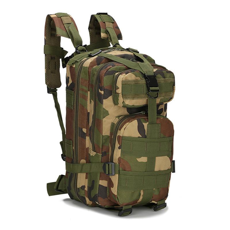 

Men Women Tactical Camo Backpack 25L Water Resistant Daypack Molle Rucksack Camping Climbing Hiking Trekking Hunting, Black