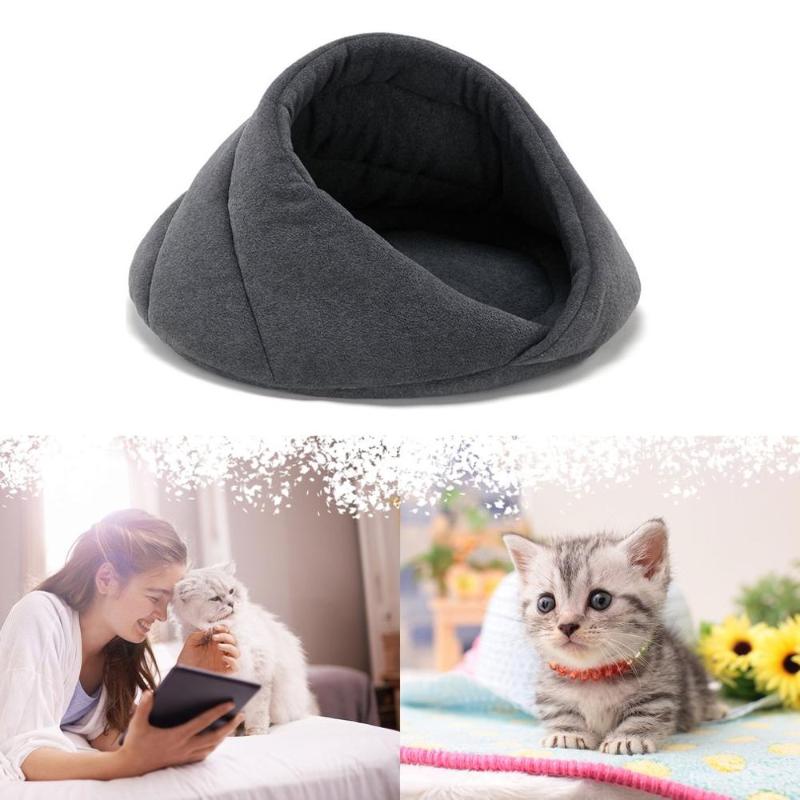 

High Quality Pet Cat Bed Small Dog Puppy Kennel Sofa Polar Fleece Material Bed Pet Mat Cat House Sleeping Bag Warm Nest