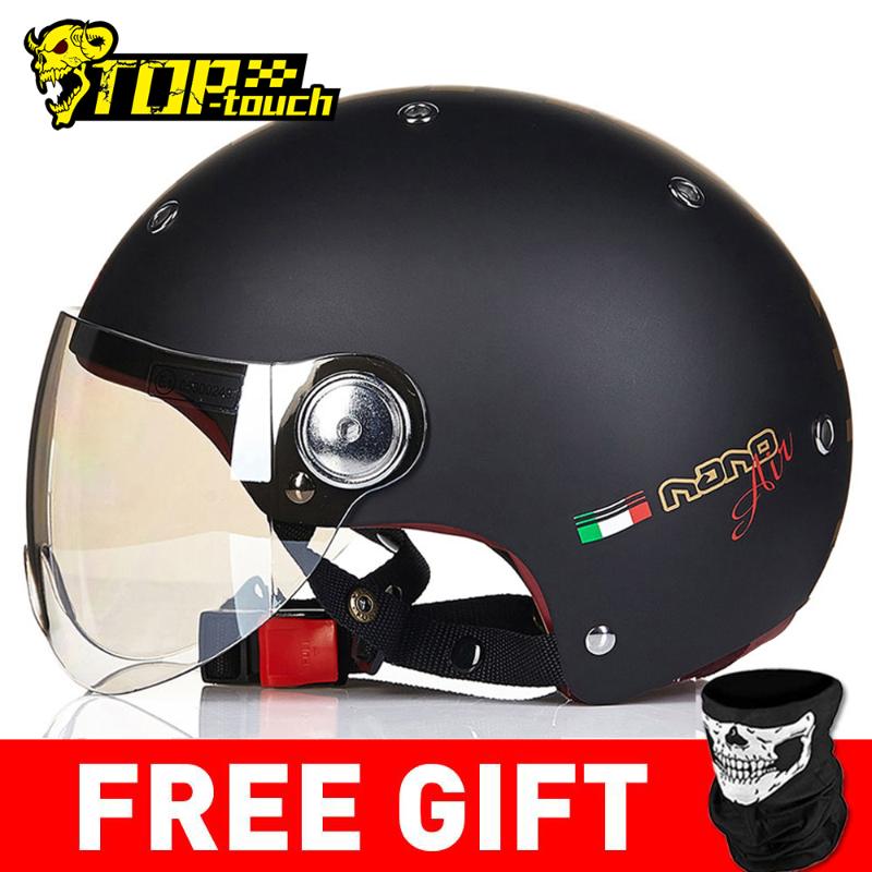 

BEON Half Face Motorcycle Helmet Men Women Casco Moto Black Motocross Capacete Motorbike Moto Scooter Helmet DOT Certification, Beon 103-white green