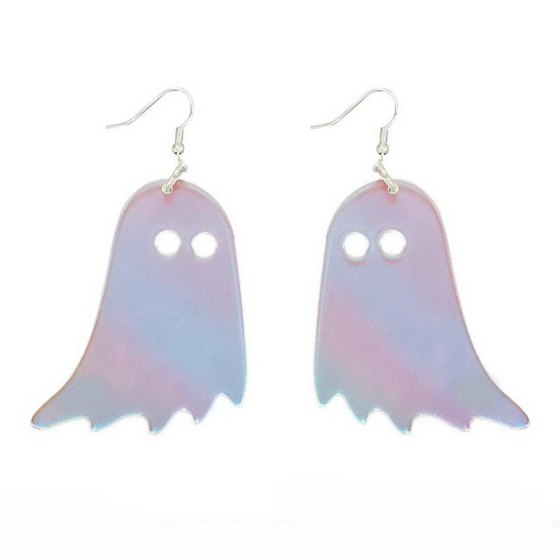 

2020 Fashion Club Cool Iridescent Acrylic Laser Ghost Earring Colorful Long Harajuku Earrings Women Jewelry Pendientes Grandes