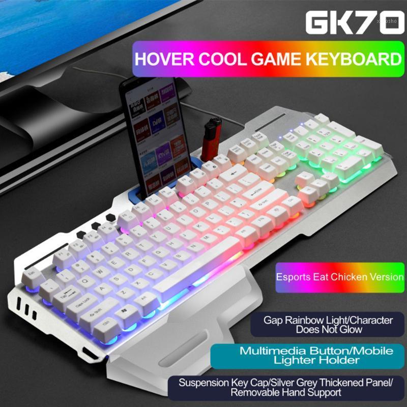 

Gaming Waterproof Keyboard Mouse Combo Removable Hand Rest USB Wired For Desktop Rainbow Backlit 104 Keys Home Office Mechanical1
