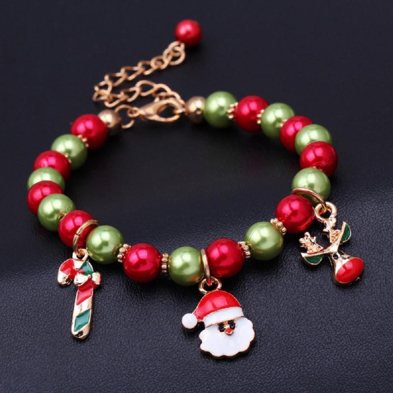 

Charm Bracelets Accessories Christmas Color Alloy Material Santa Claus Pendant Fashion Bangles For Women Stainless Steel