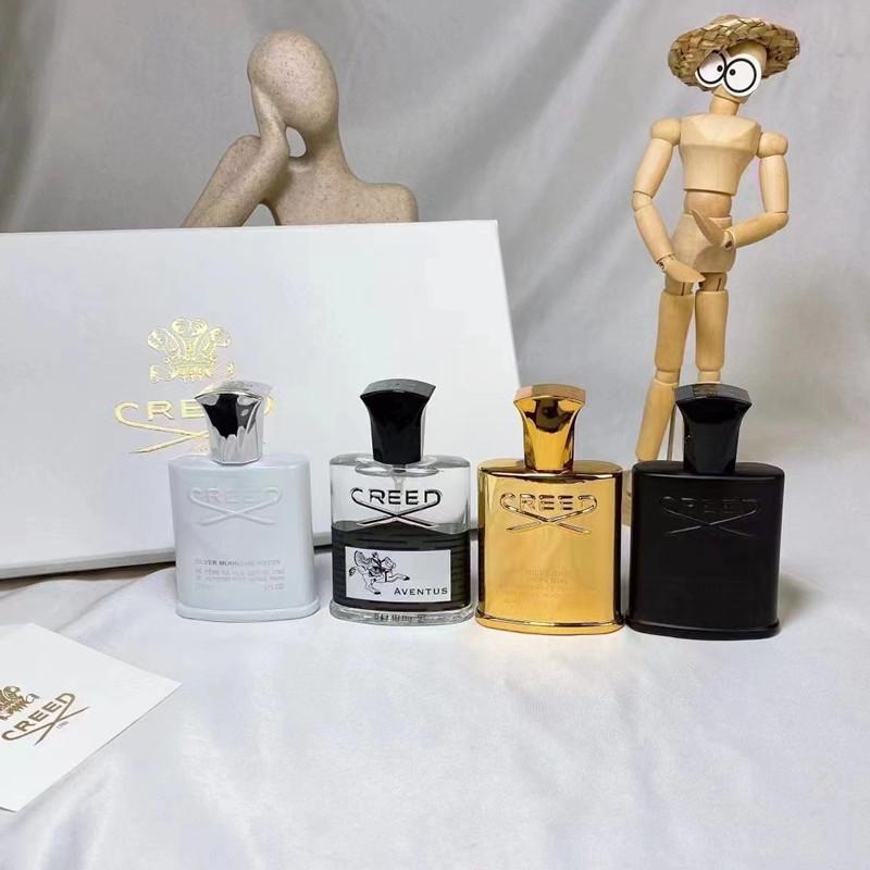 Creed Parfum 4pcs Set Encens parfum parfumé Cologne Hommes Silver Mountain Eau / Creed Aventus / Green Irish Tweed Millesime Imperial 4x30ml en s