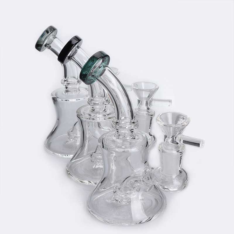 

5.5Inch Glass Water Bongs With 14mm Free Glass Bowl Heady Beaker Bong Dab Oil Rigs Glass Water Pipes Recycler Bong For Smoking