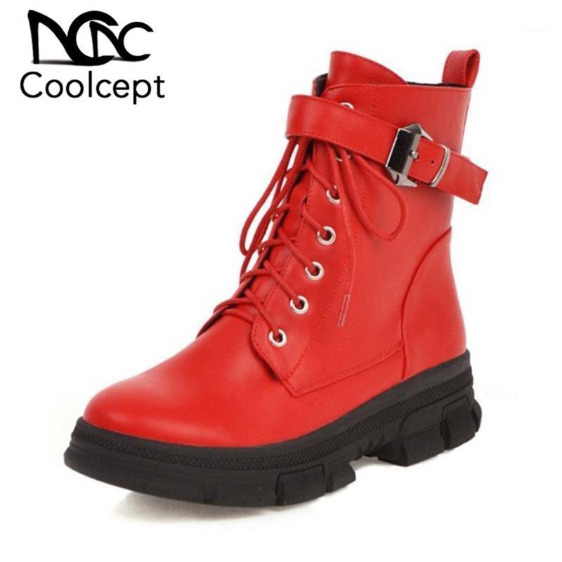 

CoolCept 4 Color Women Ankle Boots Round Toe Zipper Buckle Leisure Shoes Autumn Winter Warm Daily Women Footwear Size 34-431, Beige