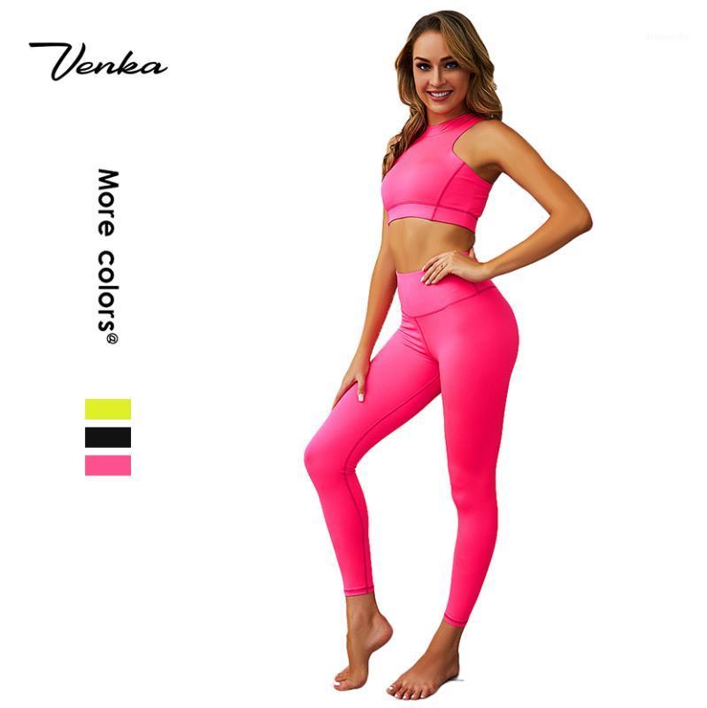 

Running Wear Solid Color Customized High Neck Back Zipper Sports bra High Waist Leggings Spandex Fitness Yoga Set Women1, Black