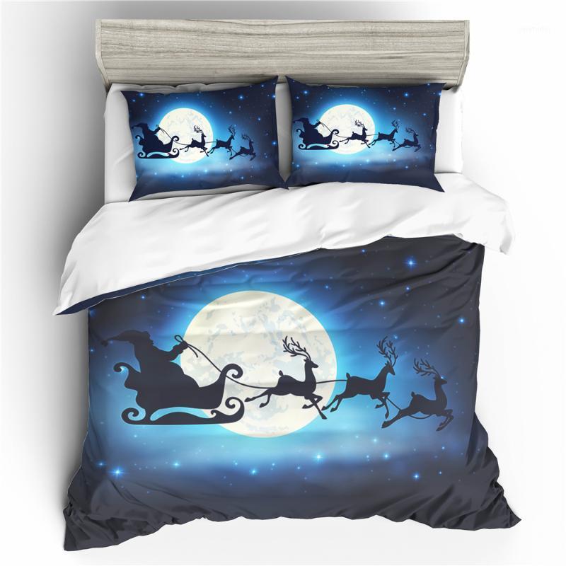 

Bedding Set 3D Merry Christmas Duvet Cover Set Santa Claus Moon Cartoon Bed Gifts Full Queen King Size Christmas Decorate1, No3