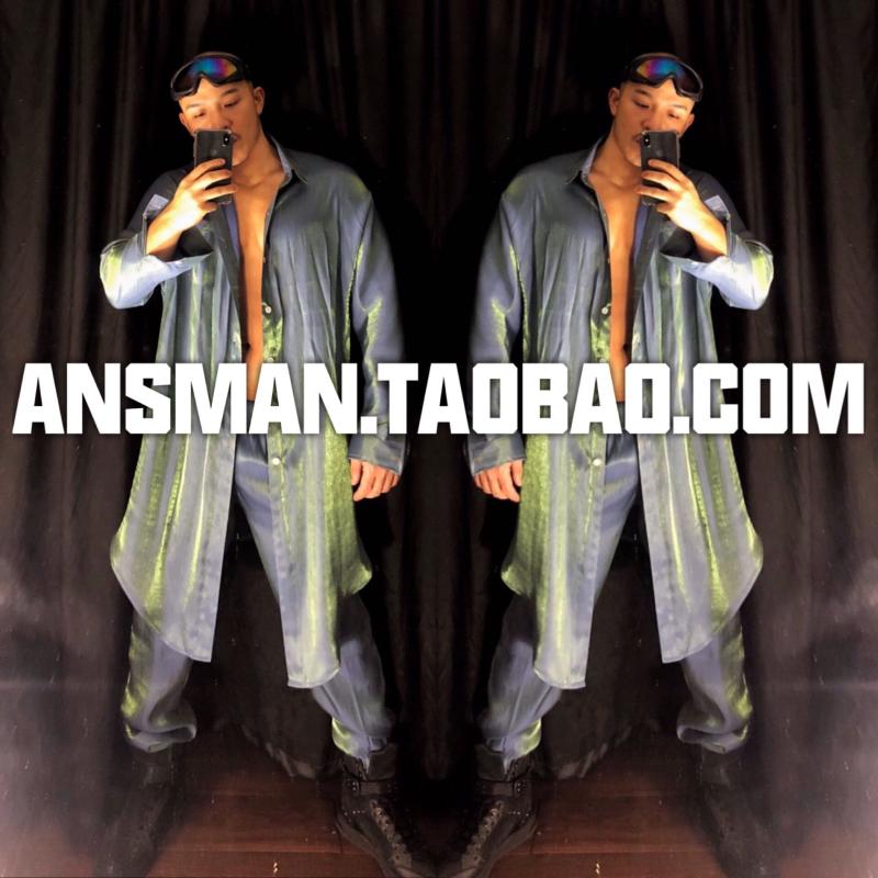 

6XL!!2020 men' nightclub bar glass magic color popular logo hip-hop long coat performance suit, 11
