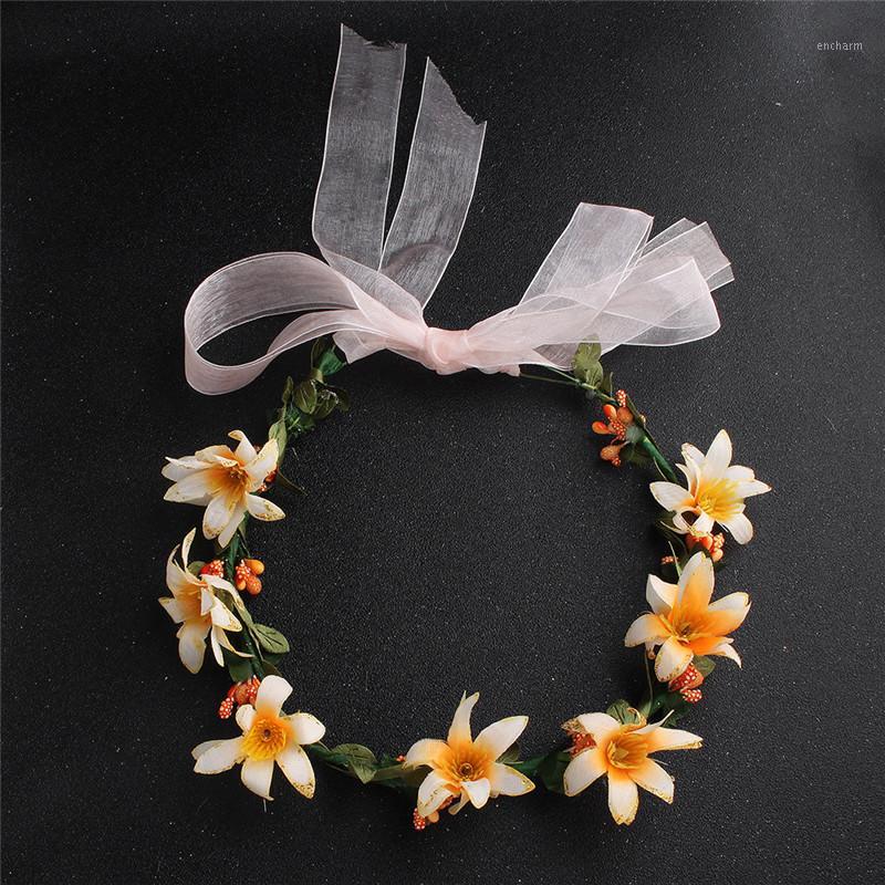 

New Handmade Morning Glory Rattan Garland Bridesmaid Headband Children's Wreath Accessories Homen Wedding Birthday Decoration1