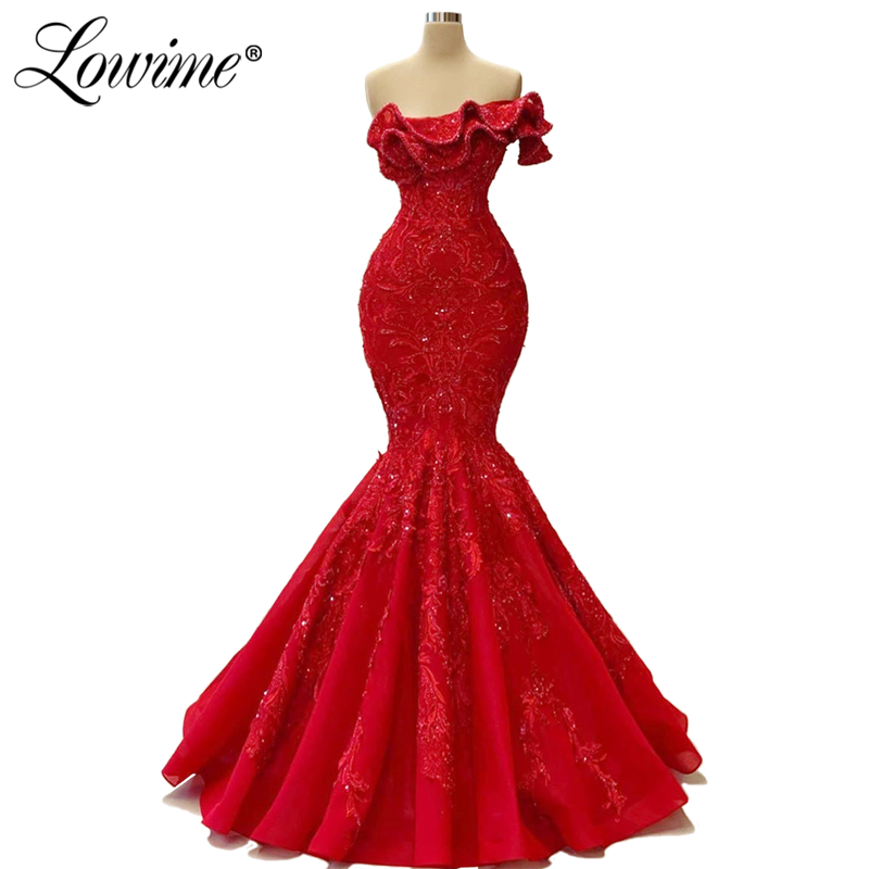 

Formal Applique Beaded Mermaid Evening Dress 2020 Plus Size Custom Made Celebrity Dresses Dubai Arabic Prom Party Dress Gowns, Black