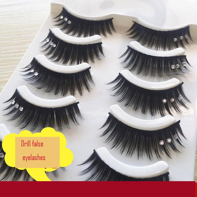 

5 pairs eyelashes with dense clusters of drilling tapes to drill false eyelashes stage makeup bride makeup nightclub