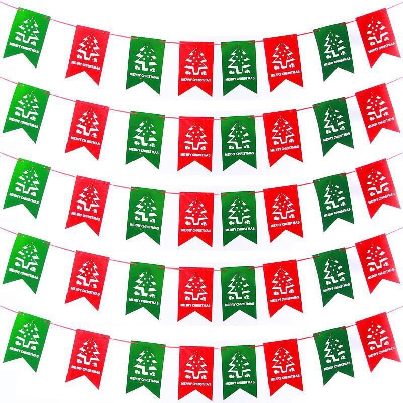 

Christmas hanging flag Santa Claus Flags hotel bar market supermarket scene layout for Wall Hanging Decoration Ornaments