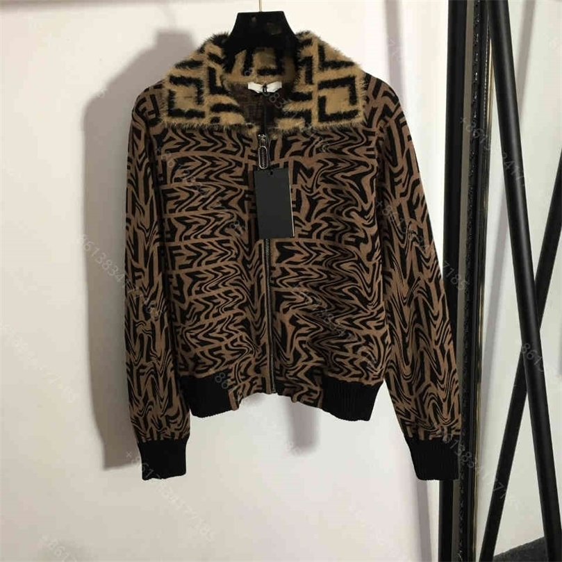 

2021ss designer clothes women sweater jacket shirt double F brand top quality sweater coat wool knit mink fur collar lapel ffen logo winter jacket womens hoodies