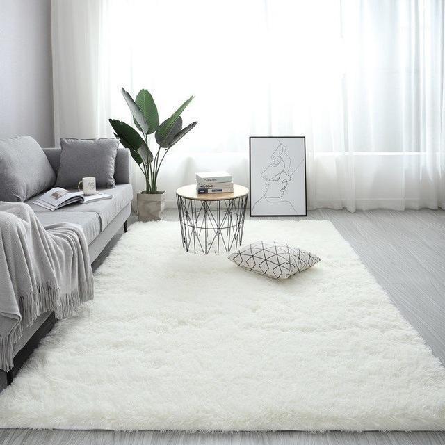 

Nordic fluffy carpet rugs for bedroom/living room rectangle Large size plush anti-slip soft carpet white pink red 13 colors1