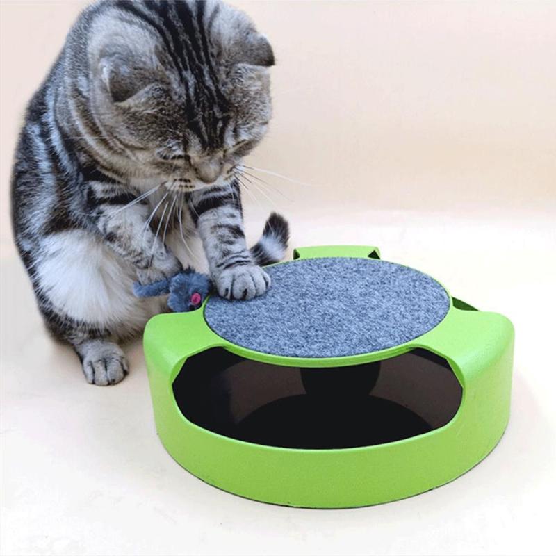 

Funny Cat Pet Toy Cat Toys Intelligence Triple Play Disc Toy Mouse Crazy Mice Disk Interactive for IQ Tranning