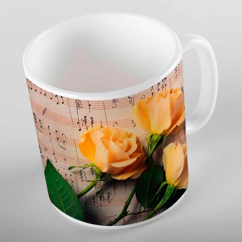 

Else Brown Floor Music Notes Red Roses 3d Print Gift Ceramic Drinking Water Bear Coffee Cup Mug Kitchen1, As pic