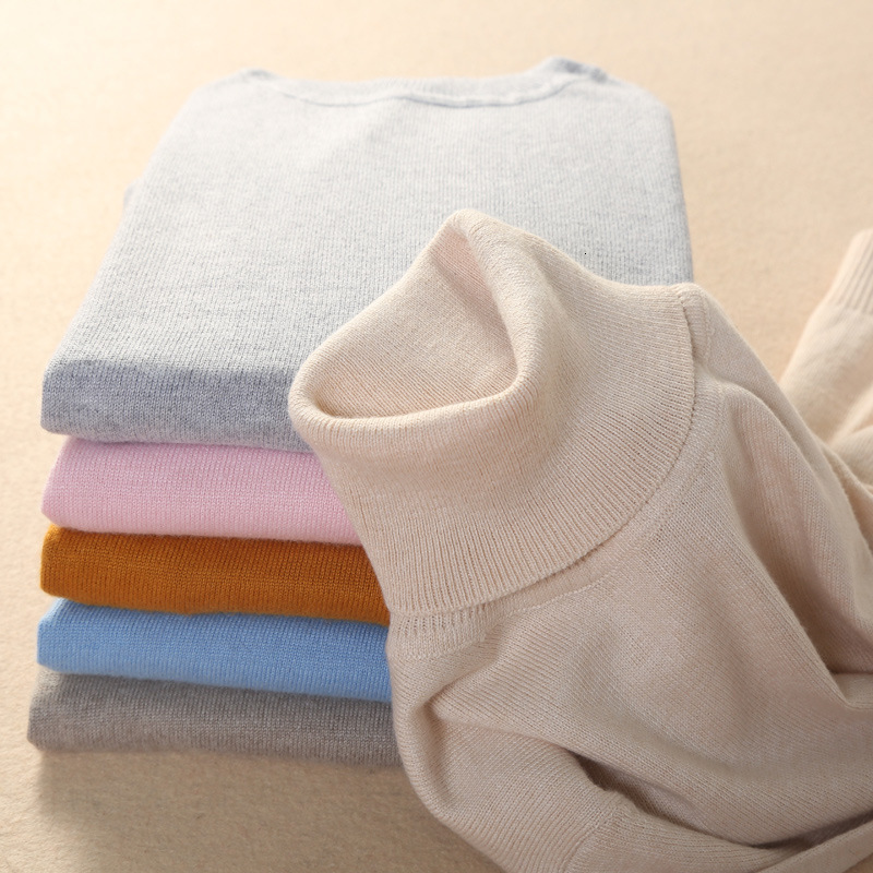 

2021 New Turtleneck Sweater Women Autumn Winter Basic Warm Cashmere Jersey Jumper Female Sueter Mujer Knitted High Collar Pullover 23hh, Sky blue