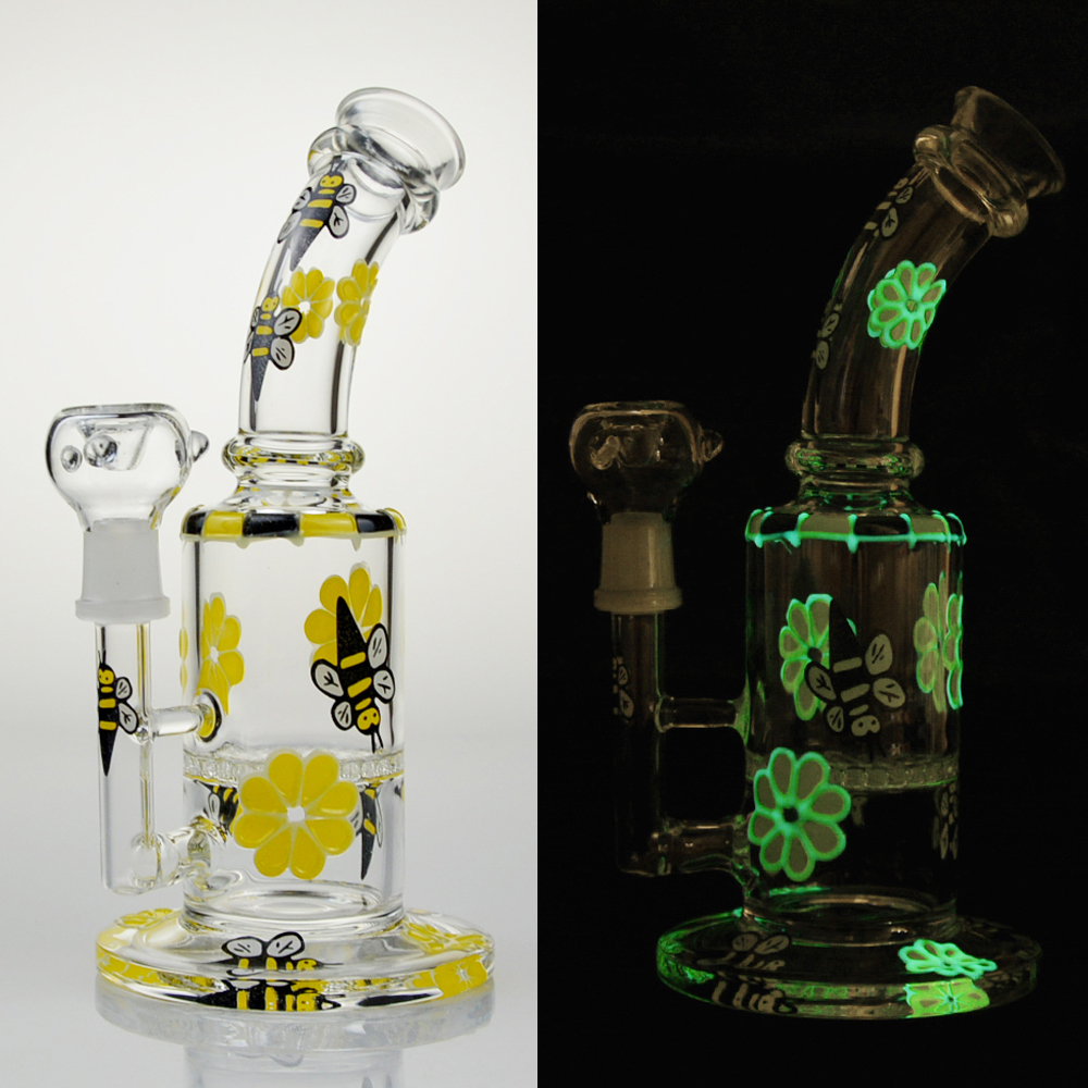

Honeycomb Bee Dab Rig Glass Bong Matrix Perc Bongs 5mm Thick Oil Rigs Bubblers Pipe Smoking Glass Water Pipes with 14mm Bowl