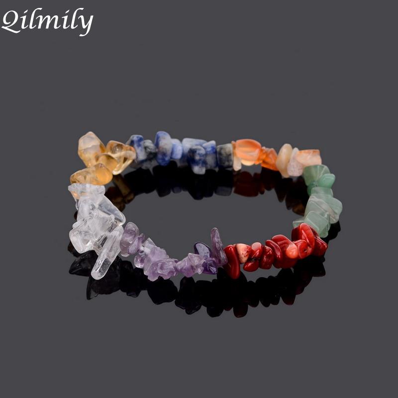

7 Charka Natural Stone Quartz Crystal Bracelets for Women Girls Adjust Healing Bangles Beaded Reiki Yoga Jewelry Gift Souvenirs