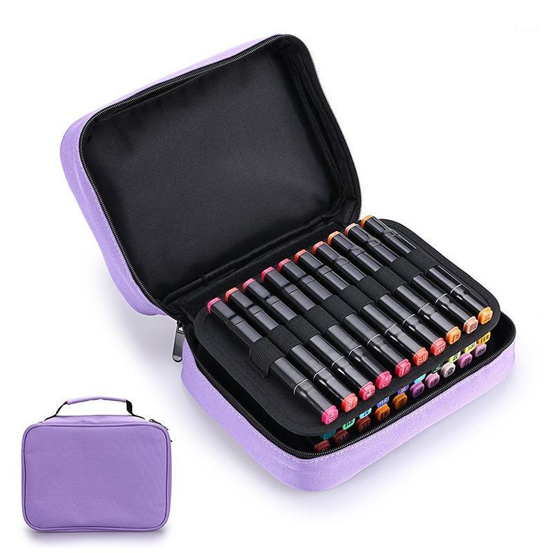 

40 Slots Large Capacity Handy Marker Case Zippered Art Marker Lipstick Organizer For Student Art Office Supplies1