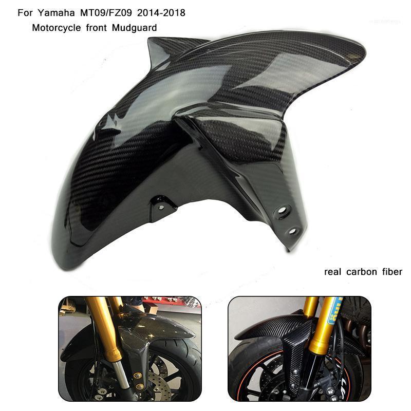

Motorcycle Exhaust System Moto-Modified For MT09/FZ09 Real Carbon Fiber Front Mudguard Cover Silp On 2014 2022 20221