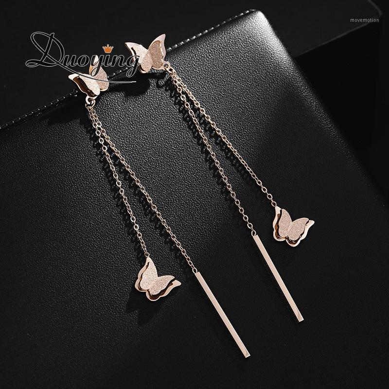 

Duoying Wholesale Butterfly Long Tassel Stud Earrings Animal Earrings For Women Young Girls Birthday Gift Titanium Steel Earring1