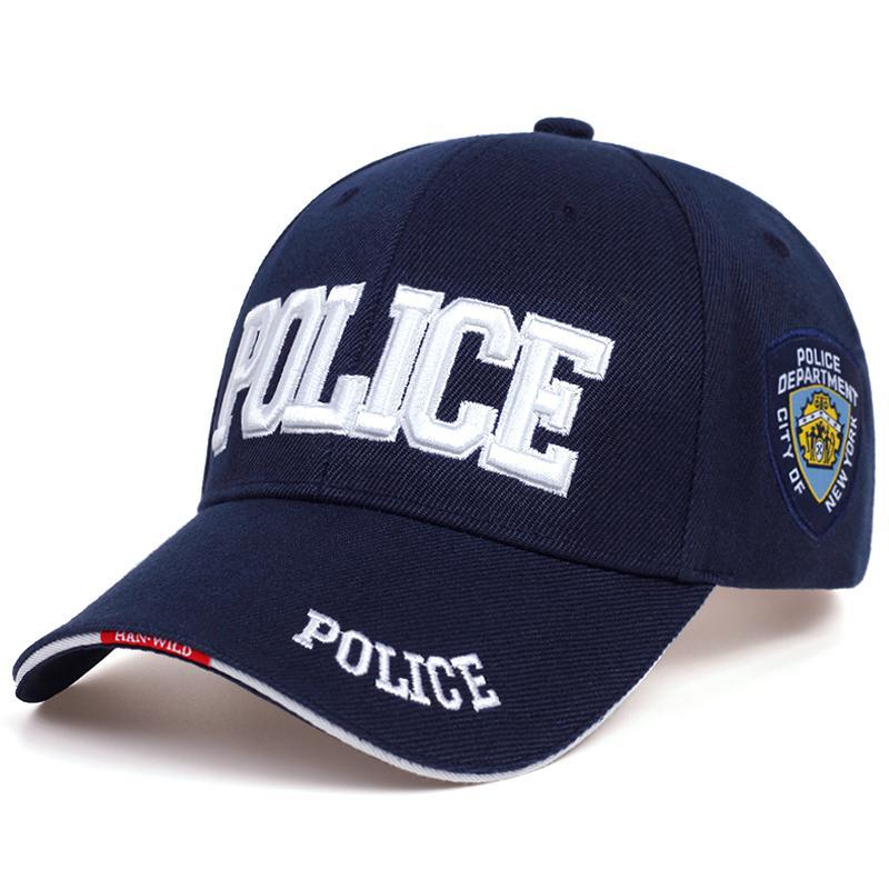 

2020 Best New Fashion Mens Tactical Cap POLICE embroidery Baseball Caps for Men Women Snapback hats Bone Army Cap sports leisure golf hats, Black;white