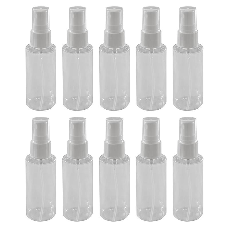 

10Pcs Transparent Empty Spray Bottles 2 Oz Plastic Mini Refillable Container Empty Cosmetic Containers