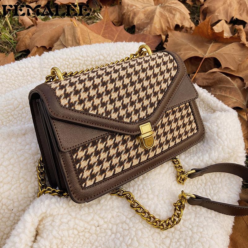 

2021 Vintage Women Plover Case Handbags Houndstooth High Sense Female Shoulder Bolsa Ladies Casual Leisure Chic Messenger Purses, Zebra black