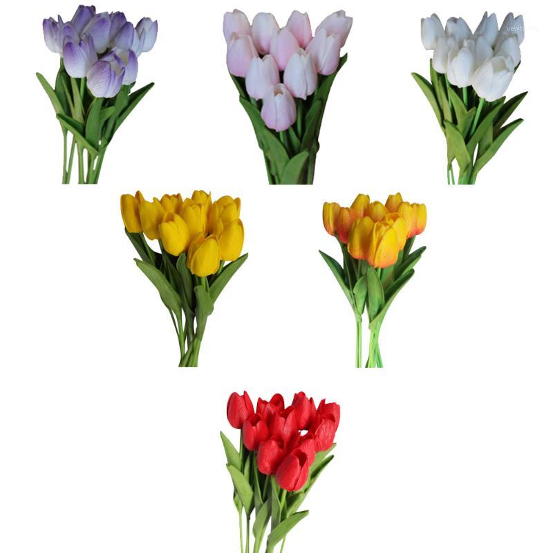

10 pcs Handmade Artificial Flowers Fake Tulips Bridal Bouquets Floral Arrangement DIY Wedding Party Home Garden Decoration1, Zhgz14474