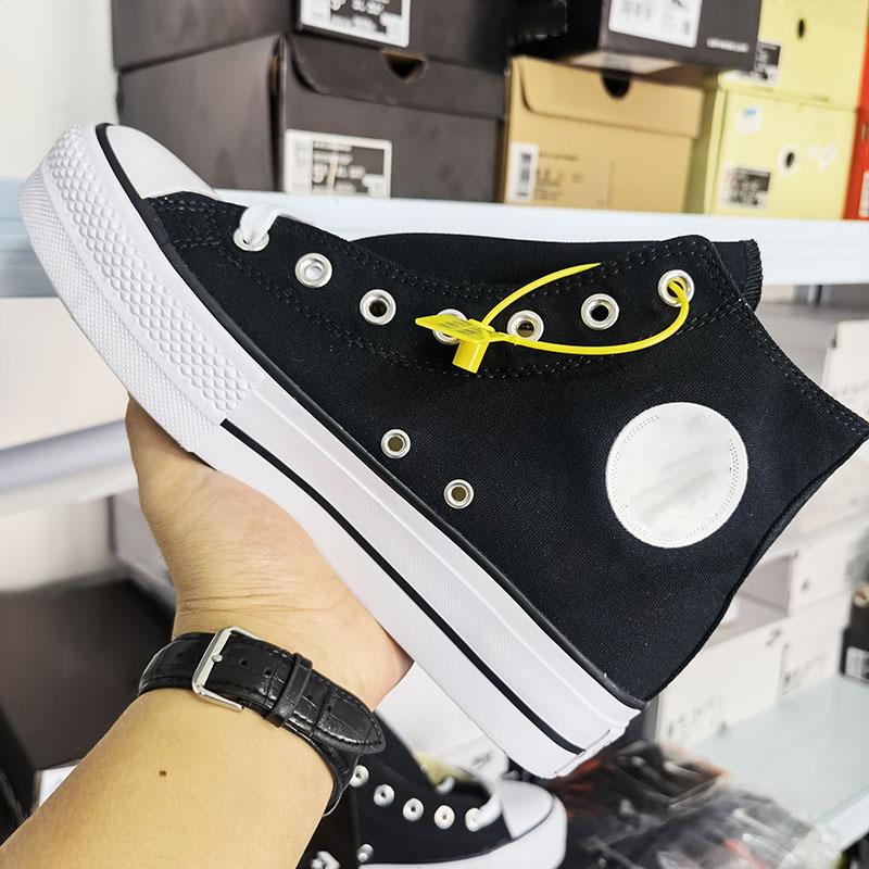 

2021 new black Hi Platform running shoes Taylor 1970S canvas men's women's shoes fashion plimsolls black and white casual shoes, 1 without box