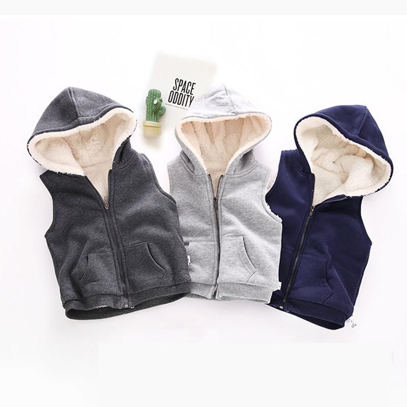 

Kids Jackets 2020 Autumn Winter Warm Boys Jackets For Baby Girls Vest Jacket Hooded Coat Plus Velvet Outerwear Children Clothes, Gray
